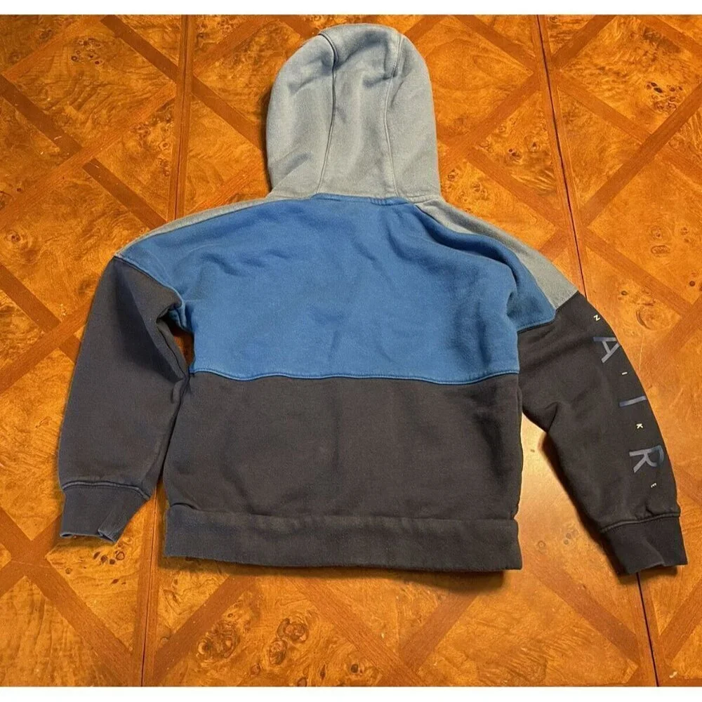 Nike Youth Hooded Full Zip Sweatshirt Jacket Unisex Size 6 M Blue Pockets Logo